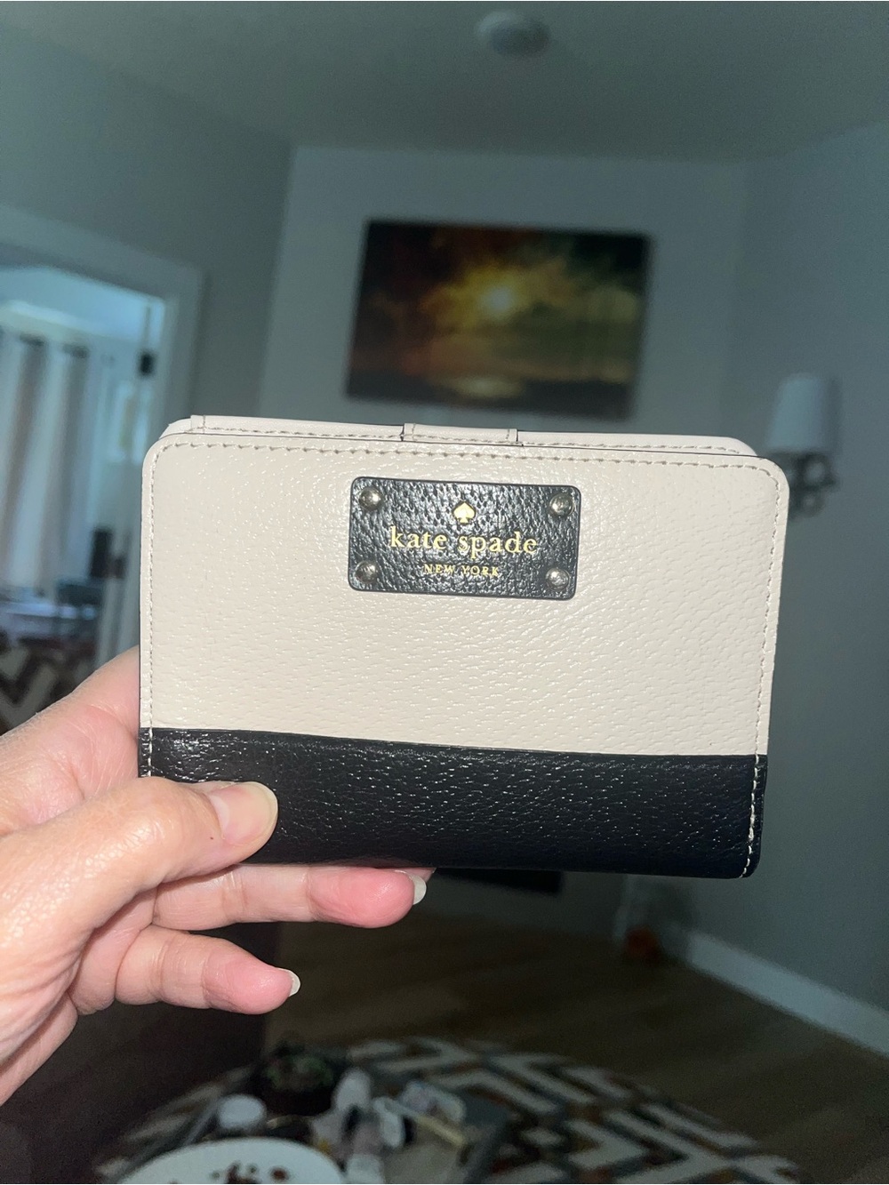 kate spade Cream and Black Two-Tone Wallet